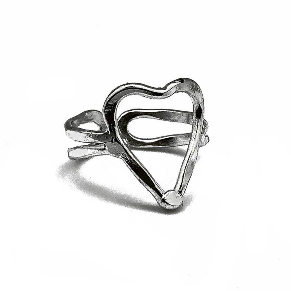 Adjustable Layering Ring Open Heart